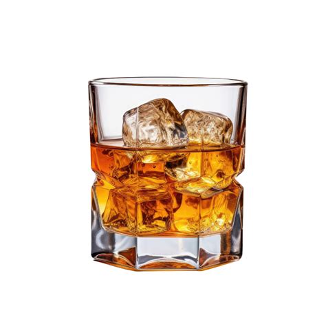 AI Generated Image Clipart Amber whiskey liquor in a clear glass with ...