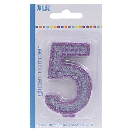 Bakery Crafts Glitter Number 5 Birthday Candle, Purple, 3" - Walmart.com