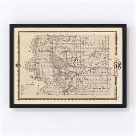 Vintage Map of Fremont County Iowa, 1875 by Ted's Vintage Art