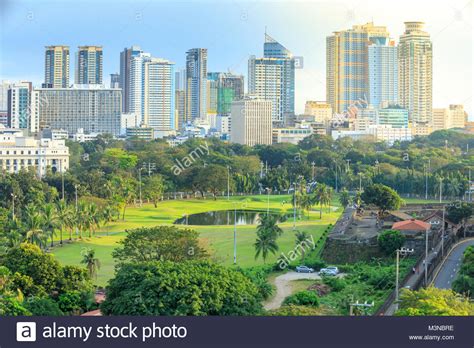 Manila, Philippines - Feb 4, 2018 : Manila city skyline in Philippines. Ermita and Paco ...