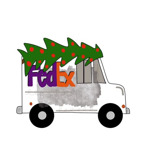 Fedex Mail carrier truck PNG file mail truck clip art with | Etsy