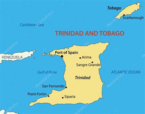 Republic of Trinidad and Tobago - vector map — Stock Vector © pavalena ...