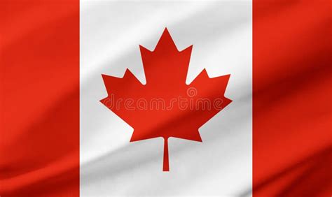 Canada Flag Background with Waving Fabric Texture Stock Illustration ...