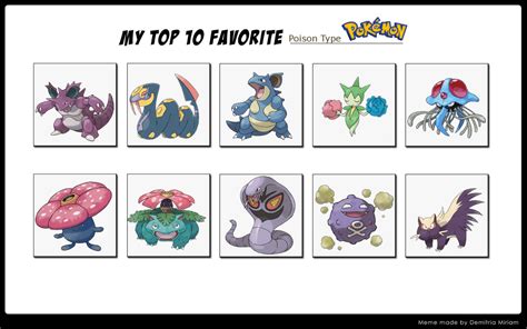 Top 10 Poison Type Pokemon by whosaskin on DeviantArt