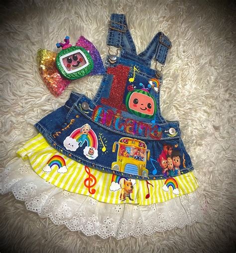 Cocomelon Overall denim design Cocomelon Birthday girl | Etsy