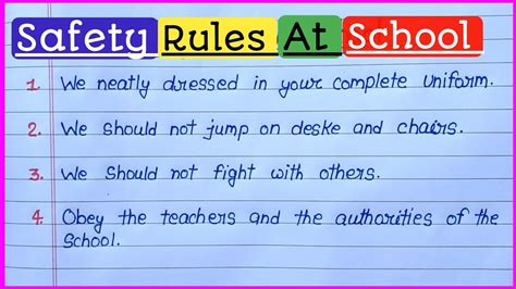 10 lines safety Rules at school|school|safety rules|Data Education| - YouTube