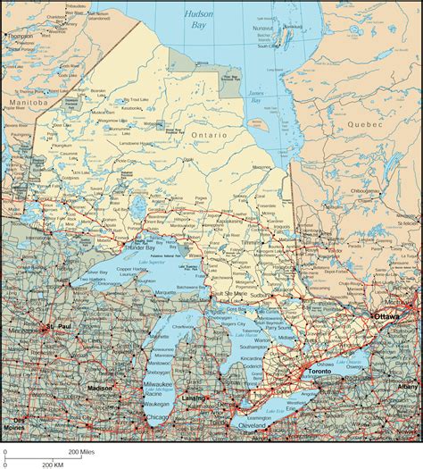 Ontario Map - Detailed Map of Ontario Canada | Ontario map, Map, World geography