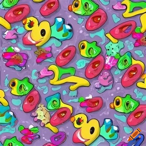 Rainbow frogs wallpaper seamless tiled on Craiyon