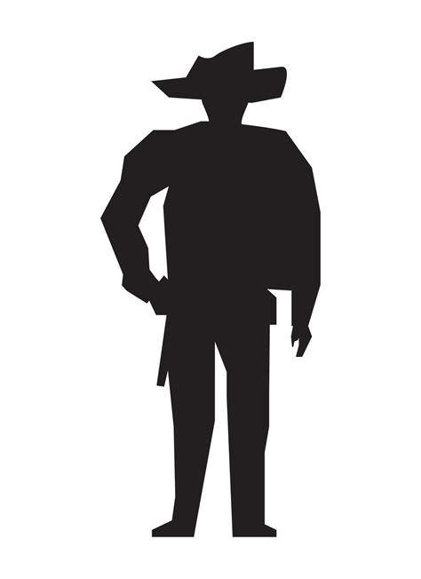 cowboy standing silhouette 10521101 Vector Art at Vecteezy