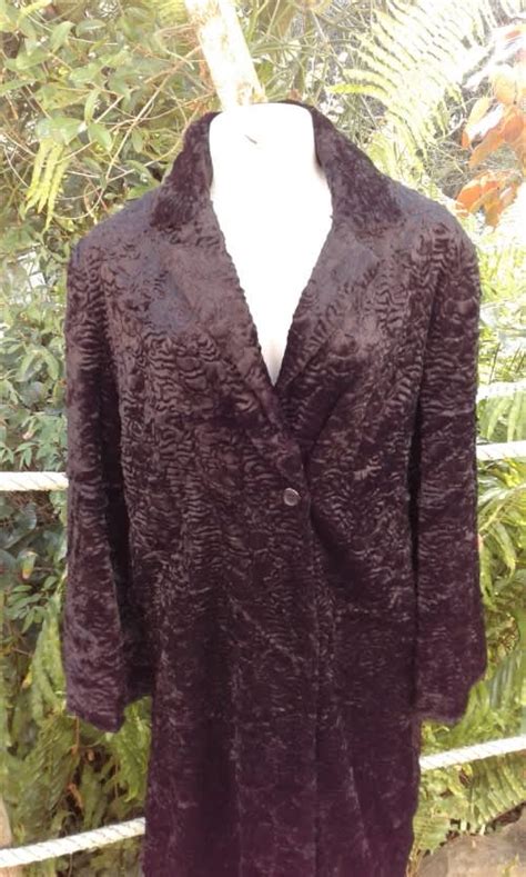 Jackets & Coats - Solitaire By BON` A PARTE Black Faux Caracul Fur 1940s Style Coat was listed ...