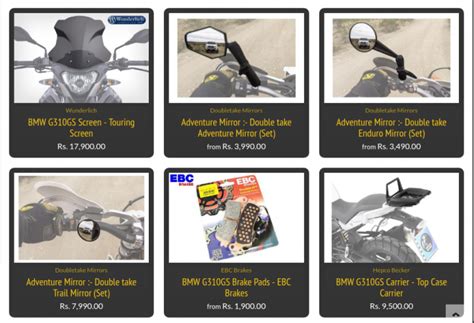 BMW G 310 GS aftermarket accessories with prices revealed