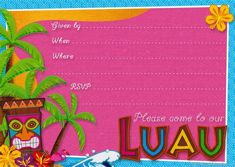 Luau Party Invitations Free Printable - Invitation Design Blog