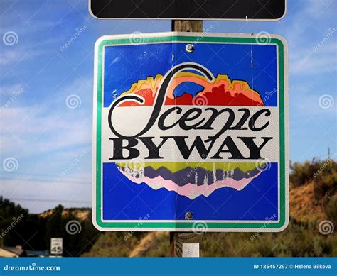 Scenic Byway Road Sign editorial photography. Image of scenic - 125457297