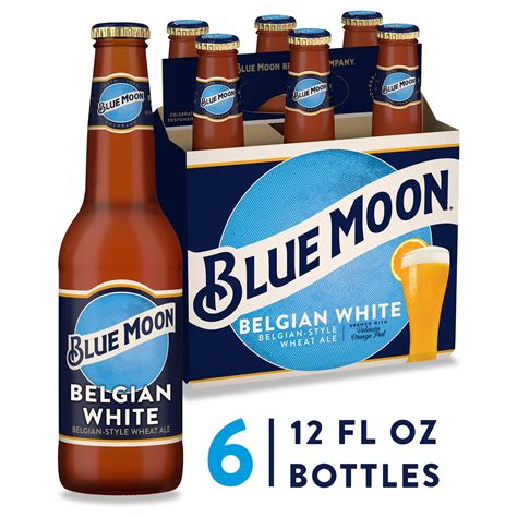 Blue Moon Belgian White Wheat Beer, 6 Pack 12 fl oz Bottles, 5.4% ABV ...