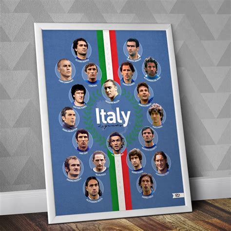 Italy Greatests / Italy National Team Legends / World Cup Print / Italy Legends Print / Azzurri ...