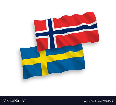 Flags norway and sweden on a white background Vector Image