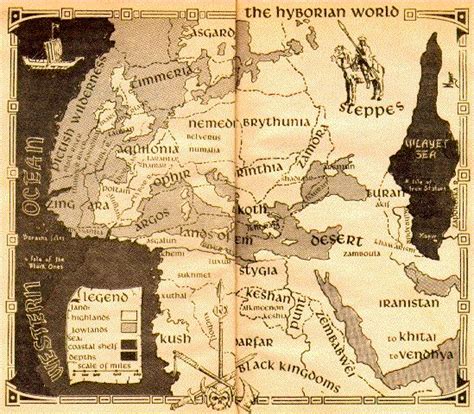 Map of Hyboria, world of Conan the Barbarian | Maps: Fictional in 2019 ...