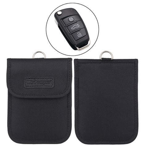 RFID Key Fob Protector, Wisdompro® RF Signal Shielding Pouch Bag for Car Key FOB (Black)