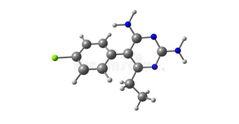 Pyrimethamine Molecular Structure Isolated on White Stock Illustration - Illustration of drug ...