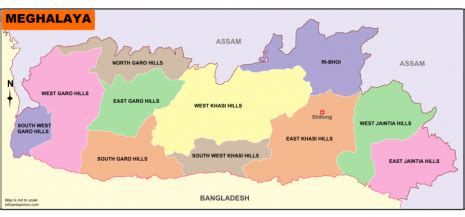 Meghalaya Map - Download Free Map Of Meghalaya In PDF - Infoandopinion