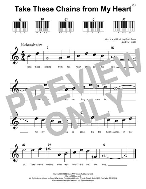 Take These Chains From My Heart Sheet Music | Hank Williams | Super Easy Piano