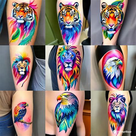 Watercolor Animals Tattoos Stable Diffusion Prompt | PromptBase