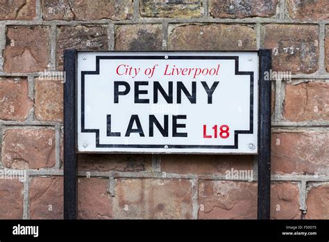 "Penny Lane" street sign, Liverpool Stock Photo - Alamy