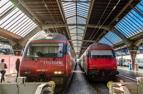 Trains at Zurich Railway Station, Switzerland Editorial Stock Photo - Image of train ...