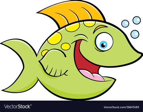 Cartoon of a smiling fish Royalty Free Vector Image