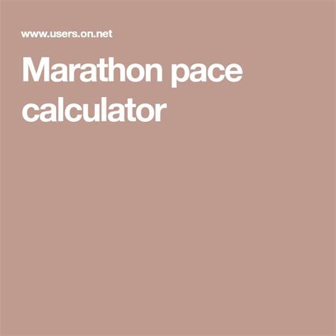 Marathon pace calculator | Marathon, Pace, Calculator