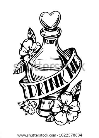 Drink Me Bottle Coloring Pages