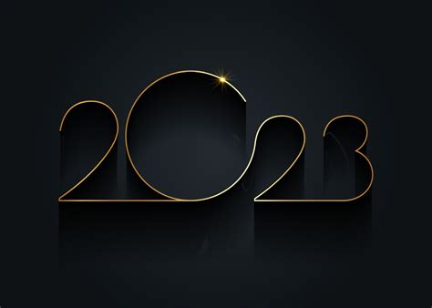 2023 New Year gold logo design. Holiday greeting card. Vector ...