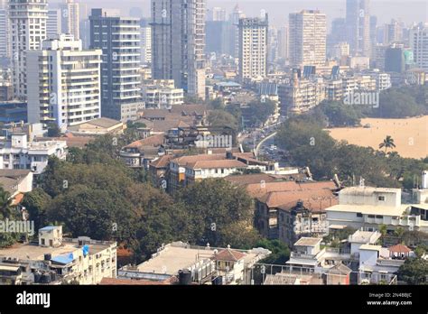 December 21 2022 - Mumbai, Maharashtra in India: Aerial view of Mumbai, Cityscape, Building and ...