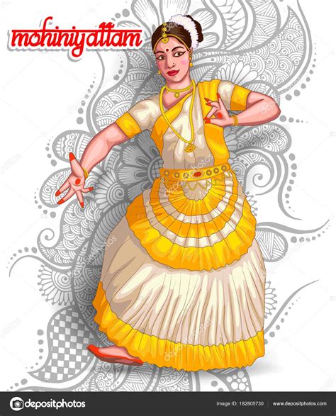 Illustration Indian Mohiniyattam Dance Form Stock Vector Image by ©ColorBolt #182805730