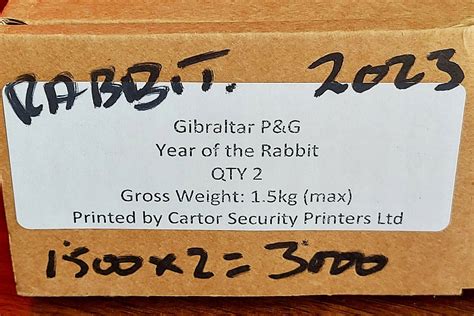 GIBRALTAR. 2023, the ‘Year of the Rabbit’ issue – Variable value stamps ...