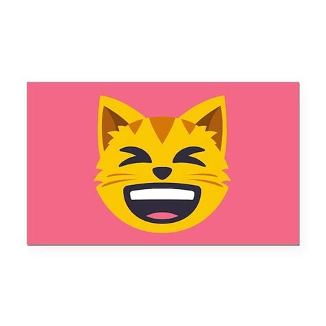 Cat Laughing Emoji Rectangle Car Magnet by JoyPixels - CafePress