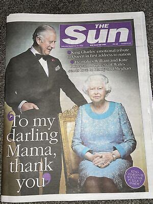 THE SUN - Queen Elizabeth II Death King Charles 10th Sept 2022 Newspaper £20.00 - PicClick UK