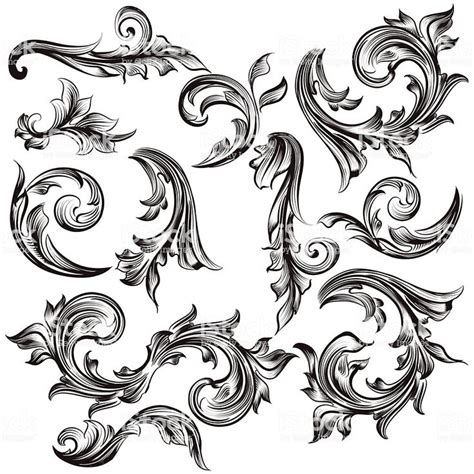 Vector set of swirl elements for design. Calligraphic vector | Filigree tattoo, Tattoo stencil ...