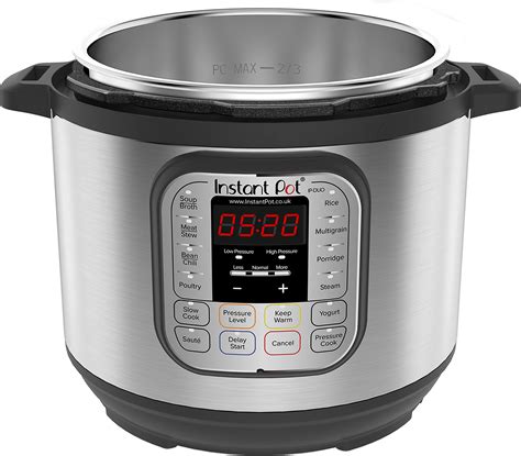 Instant Pot Duo V2 7-in-1 Electric Pressure Cooker, 6 Qt, 5.7L 1000 W, Brushed Stainless Steel ...