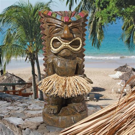 Design Toscano 20-in H x 9-in W Multiple Colors/Finishes Tiki Garden Statue at Lowes.com