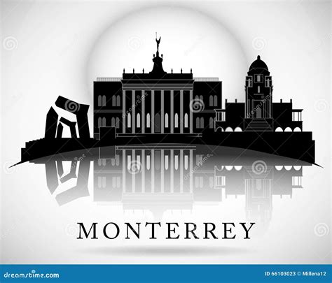 Modern Monterrey City Skyline Design. Mexico Stock Vector - Illustration of cityscape, monterrey ...