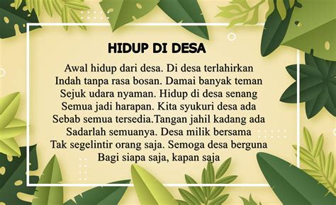 32 Puisi Pendek Tentang Alam Pedesaan Yang Indah Singkat dan Bermakna - yosefpedia.com