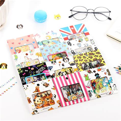 70 Pcs/Lot Cartoon Stationery Sticker paper Stickers bag Gifts DIY ...