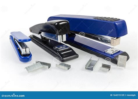 Paper Staplers Different Sizes and Metal Staples To Them Stock Image - Image of place, modern ...