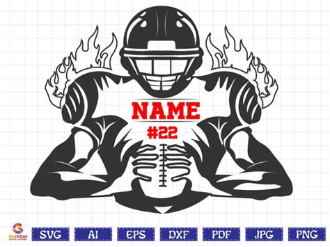 Football Player Svg Football Name Football Team Svg Half - Etsy