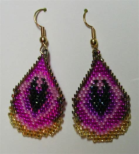 Pink Peacock Earrings - Etsy