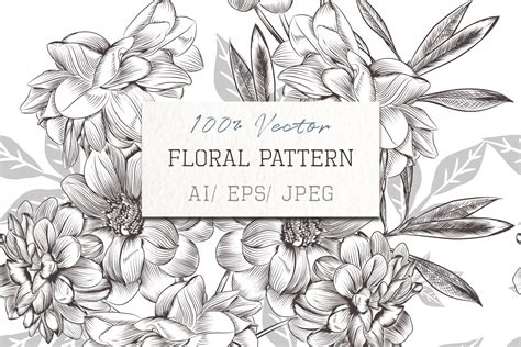 Vector Hand Drawn Flowers Vintage Style Graphic by fleurartmariia · Creative Fabrica