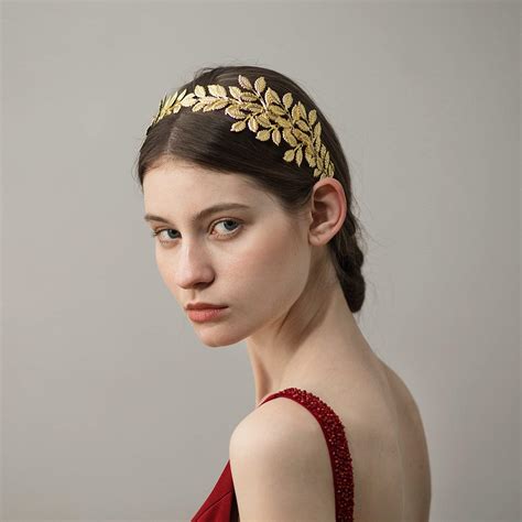 Greek Goddess Hair Vine, Bridal Gold Leaves Headband, Laurel Leaf Bridal Halo Crown, Grecian ...