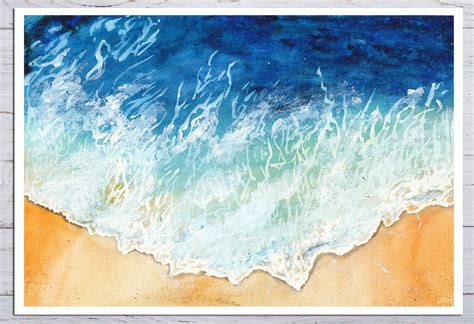 Seascape. Hand painted watercolor. | Watercolor paintings tutorials ...