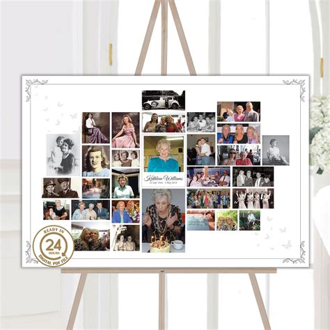 Funeral Photo Collage Funeral Display Funeral Memory Poster Celebrate ...